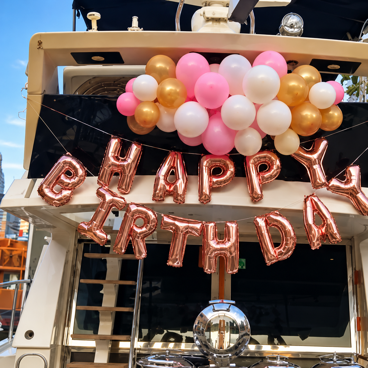 Exemple de décoration pour anniversaire sur yacht – inspiration 1